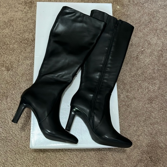 Alfani Shoes - ALFANI DEIDRA PULL ON LEATHER KNEE HIGH BOOTS
